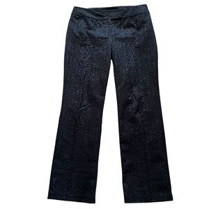 INC International Concepts Black Jacquard Tone on Tone Straight Leg Pant